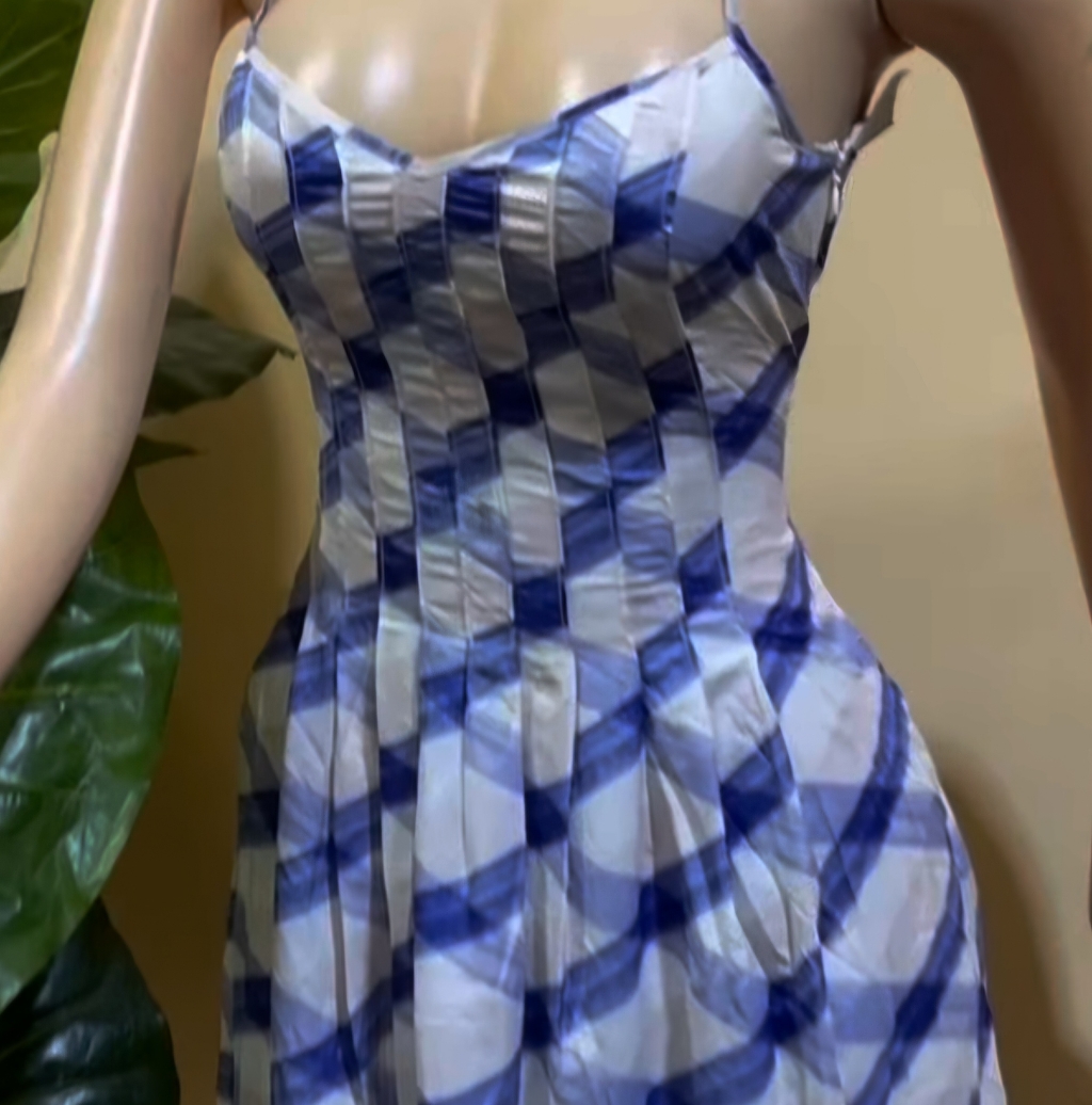 Banana Republic Strapless Blue And White Dress